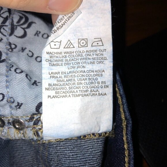 Rock and Republic Womens Size 0 M Dark Wash Studs Kasandra Boot Cut Denim Jeans - Picture 11 of 11